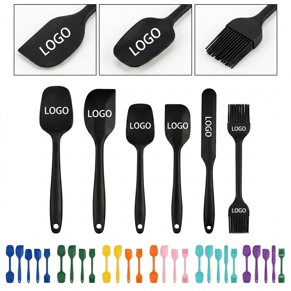 6-Piece Seamless Silicone Spatula Set for Baking and Cooking