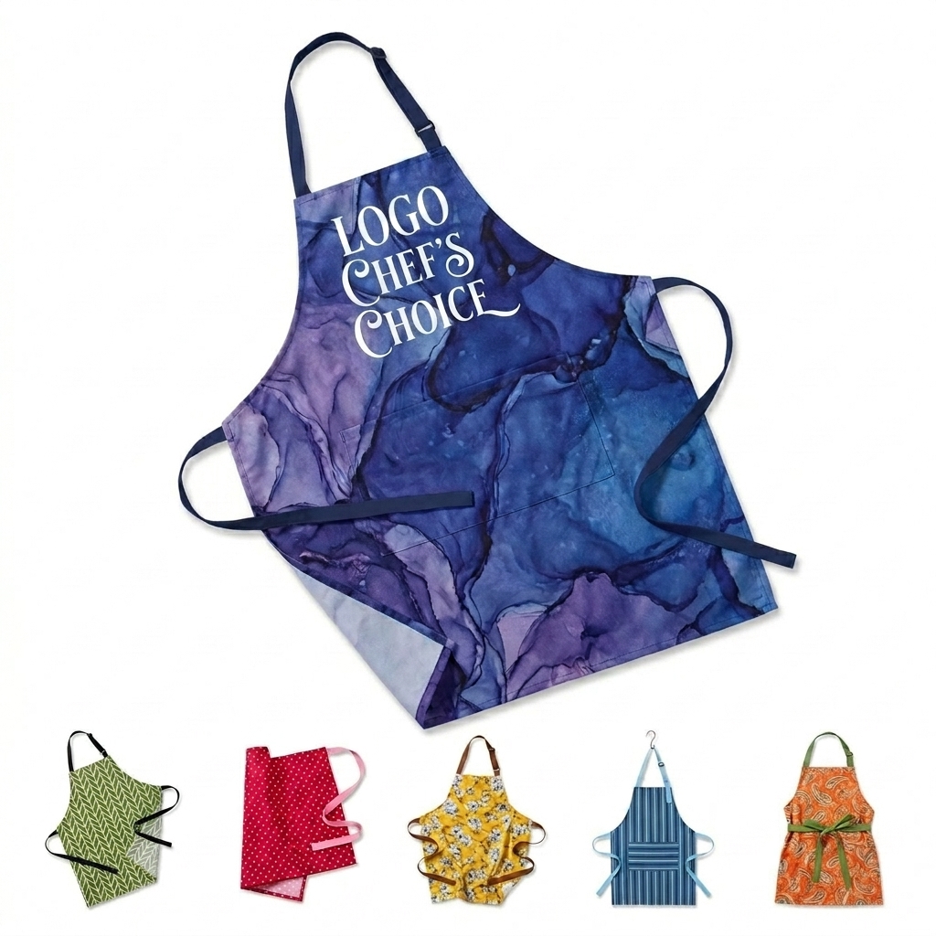 Durable Blue & Purple Marble Utility Apron