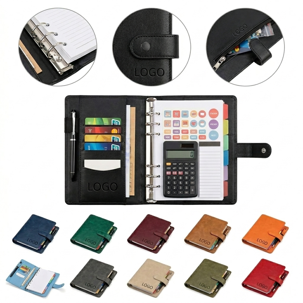 All-in-One Zippered Cash & Bill Organizer - PU Leather Financial Binder