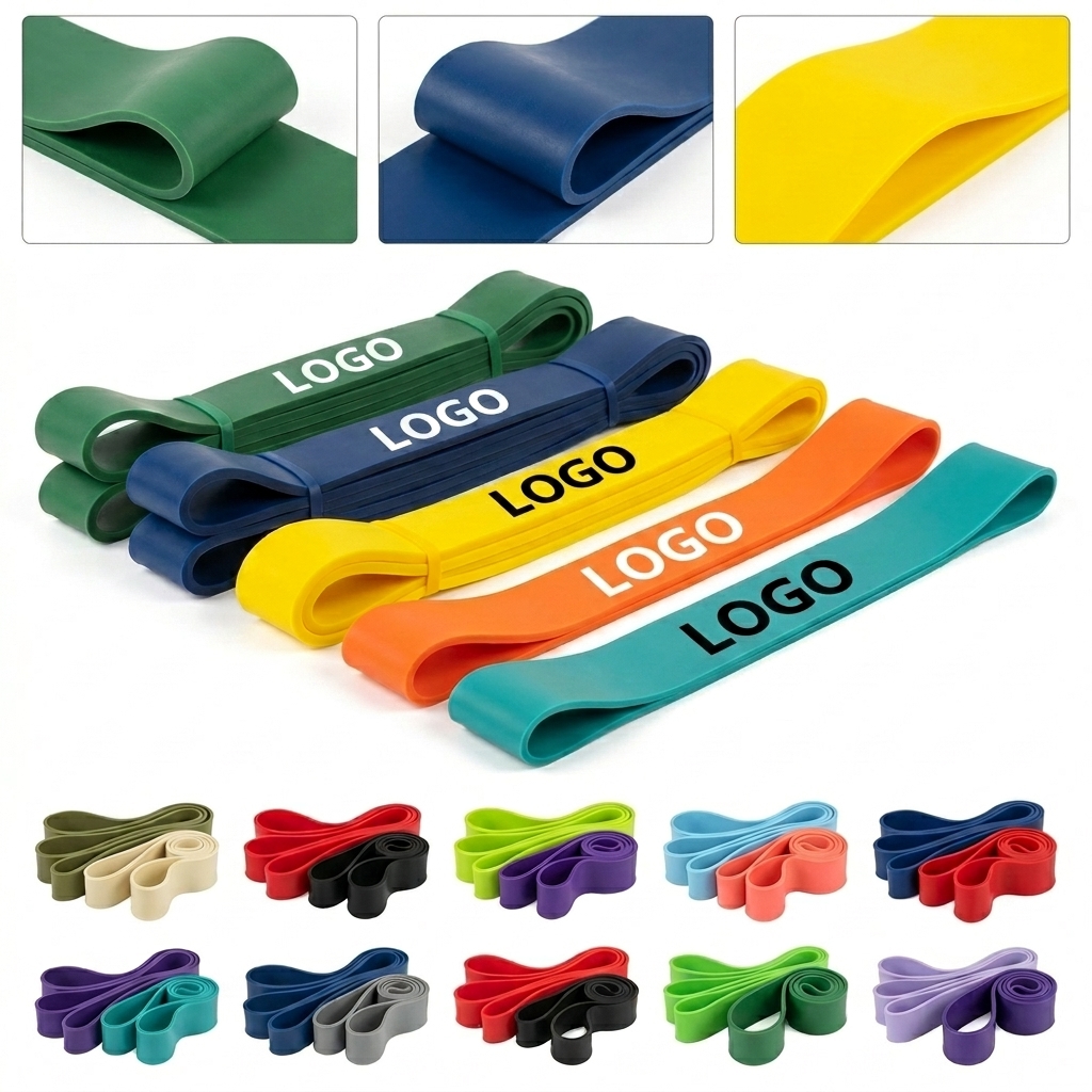 Heavy-Duty Silicone Yoga Stretch Bands Set - 5 Levels of Resistance for Toning & Fitness
