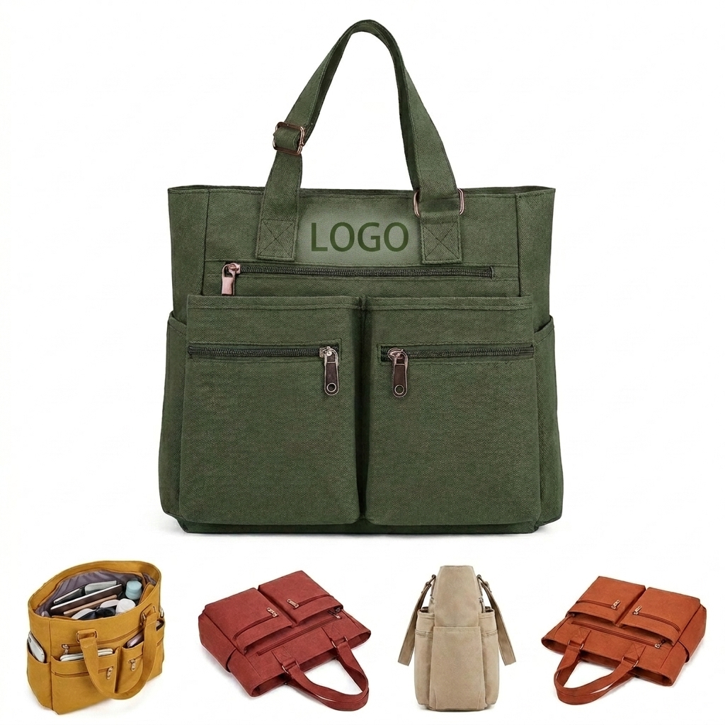 Oxford Fabric Multi-Pocket Laptop Tote Bag for Work & Travel