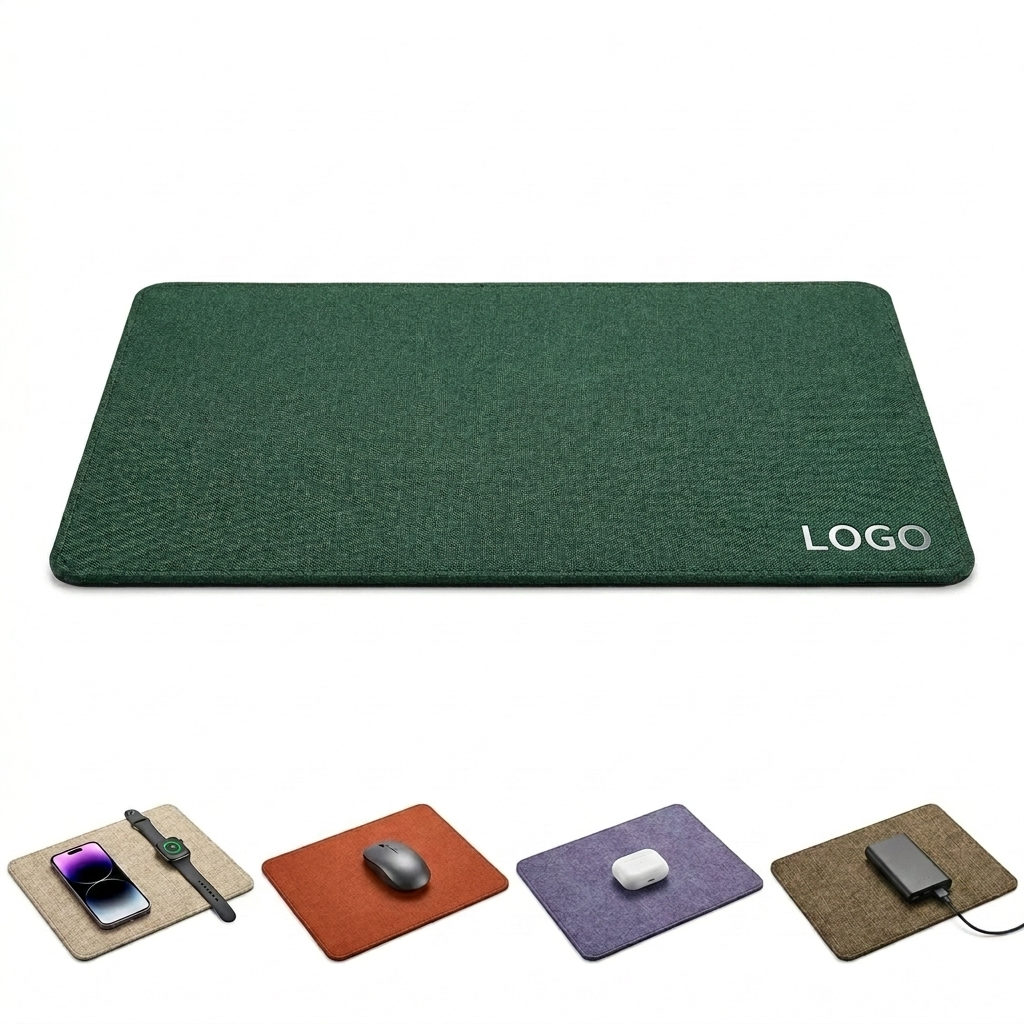 Dark Green Extended Gaming Desk Mat with Non-Slip Base