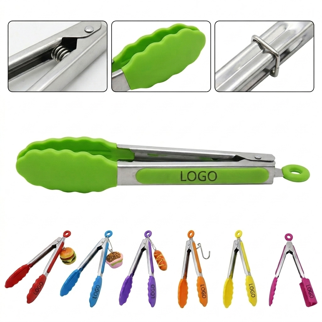 Heat-Resistant 7-Inch Silicone Kitchen Tongs for Precision Cooking