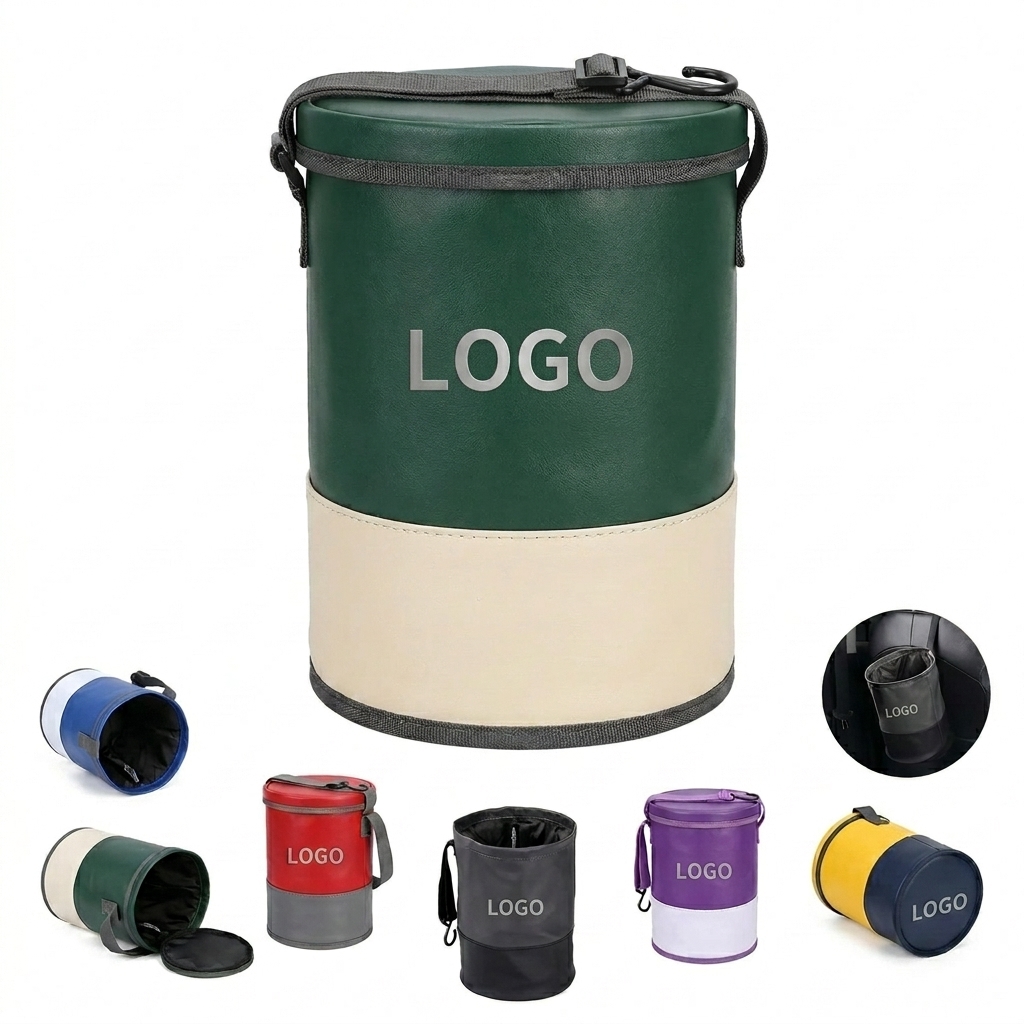 Multi-Use PU Leather Vehicle Garbage Bag for Car Home Office