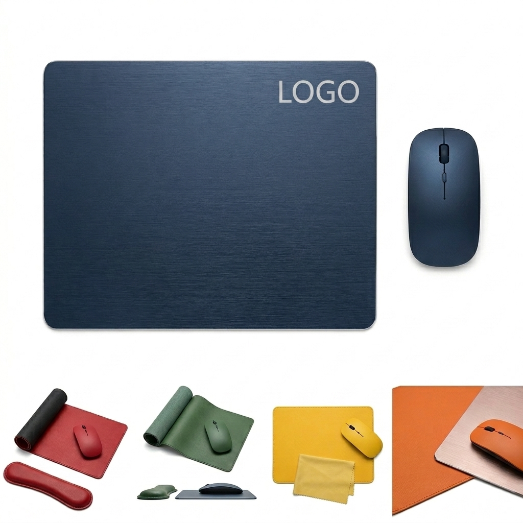 Dual-Sided Aluminum Alloy & PU Leather Gaming Mouse Pad