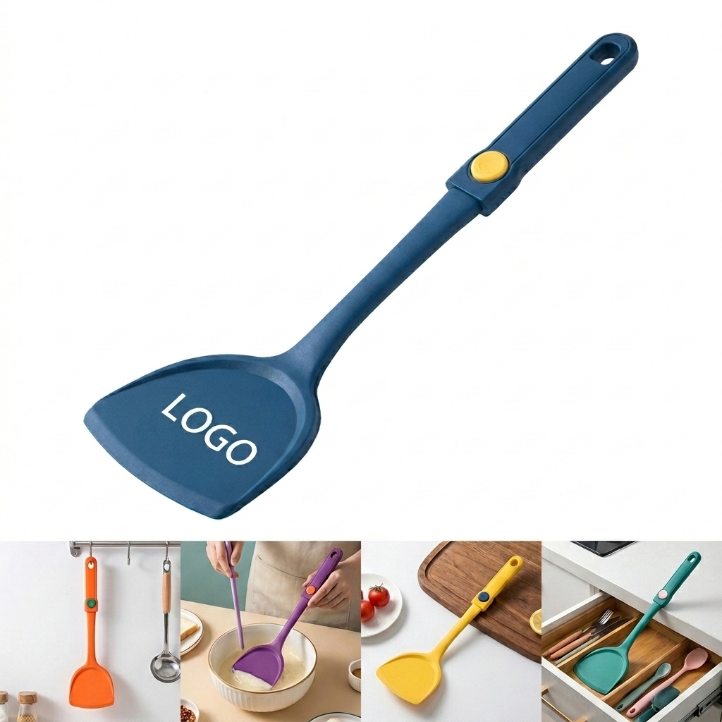 Multi-Color Silicone Kitchen Spatula with Wall-Mount Hook