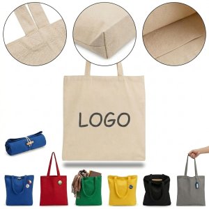 Natural Cotton Canvas Promotional Tote Bag with Shoulder Strap for Trade Shows