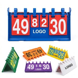 Multi-Digit Folding Basketball Scoreboard Set with Colorful Flip Displays