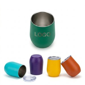 Double-Wall Insulated Champagne Tumbler with Straw Lid - 304 Stainless Steel