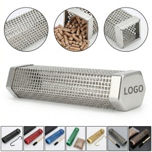 Stainless Steel Square Tube BBQ Pellet Smoker with Diffusion Holes