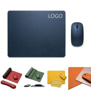 Dual-Sided Aluminum Alloy & PU Leather Gaming Mouse Pad