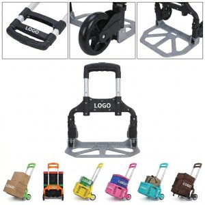 Compact Foldable Hand Cart with Quiet Wheels for Luggage and Groceries